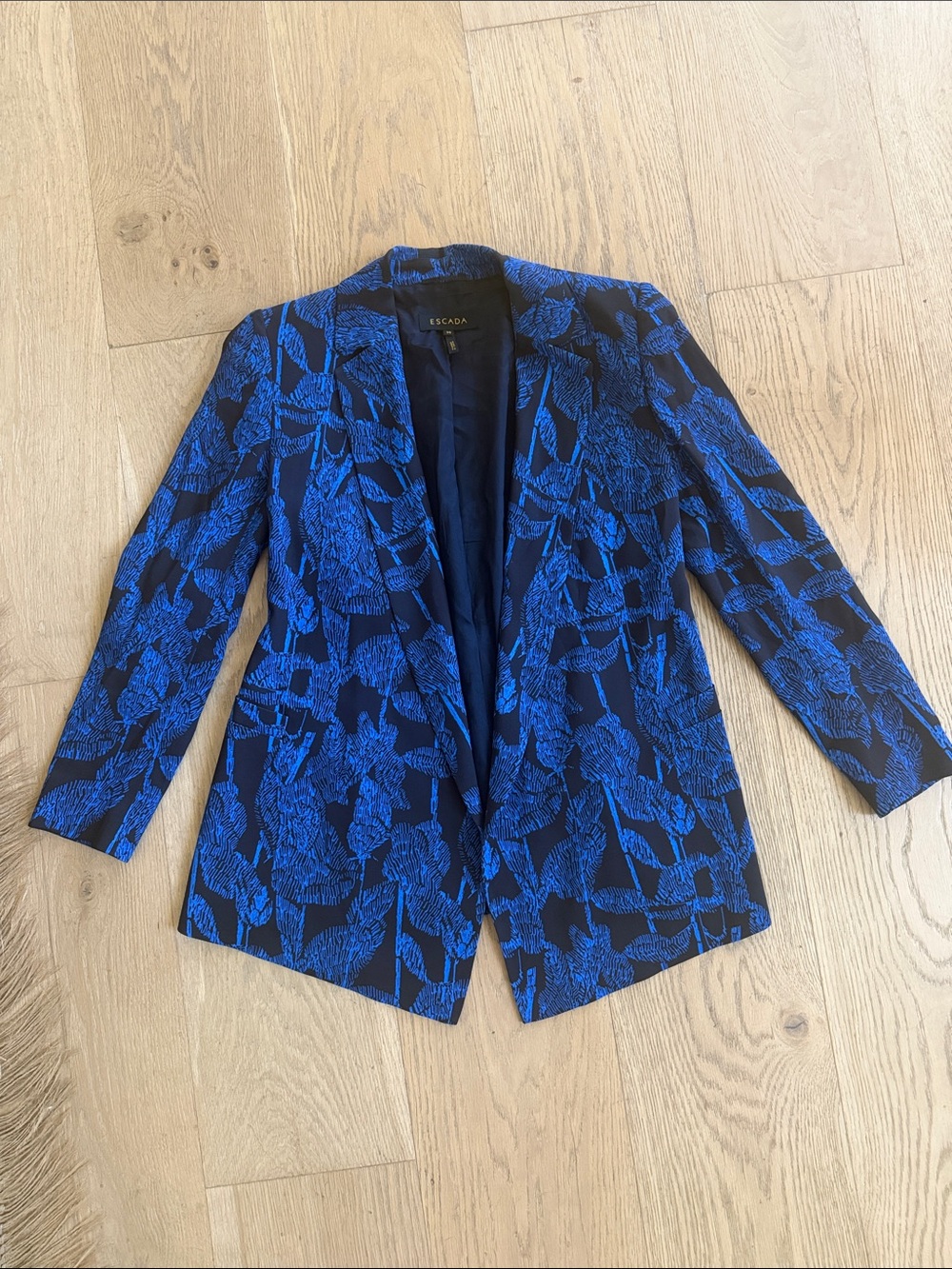Escada Blazer with Bright Blue Pattern